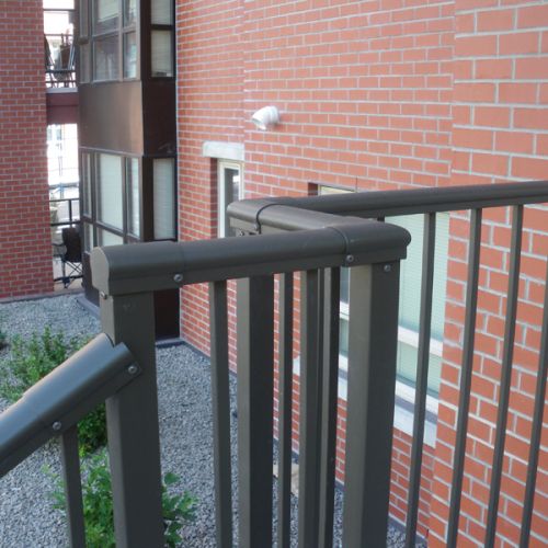 Black picket railing for stairs