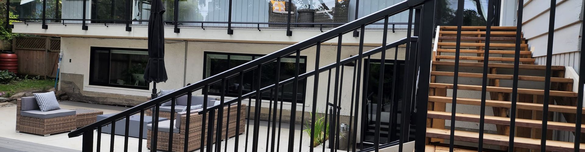 Dads Weatherdek Picket & Glass Deck Railing, Fascia Mounts by DekSmart.