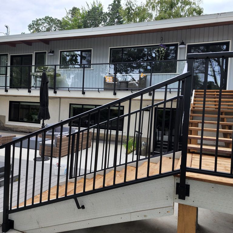 Dads Weatherdek Picket & Glass Deck Railing, Fascia Mounts by DekSmart.