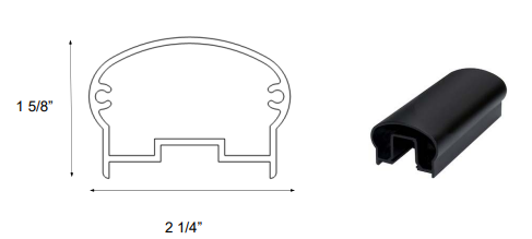 DekSmart Universal top rail profile cross section diagram.