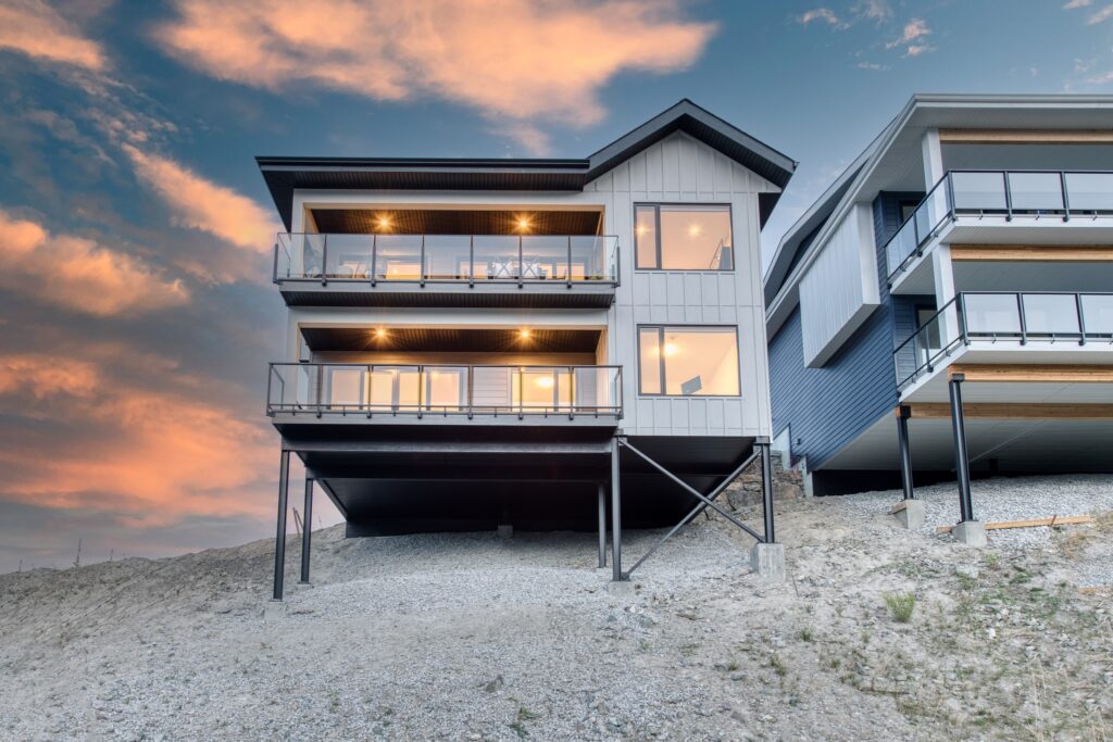 10mm Glass Panel Railing system in Kelowna by Duradek - 3rd Generation Homes