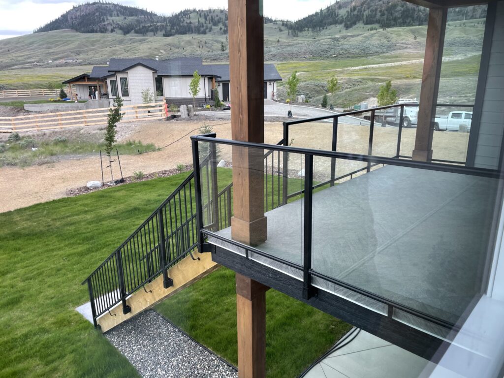 DekSmart Glass Railing and black picket stair railing